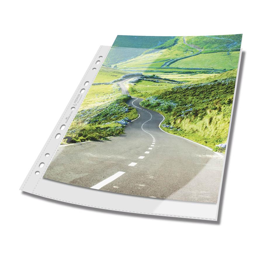 DURABLE lance des chemises coins et pochettes perforées en PP recyclé